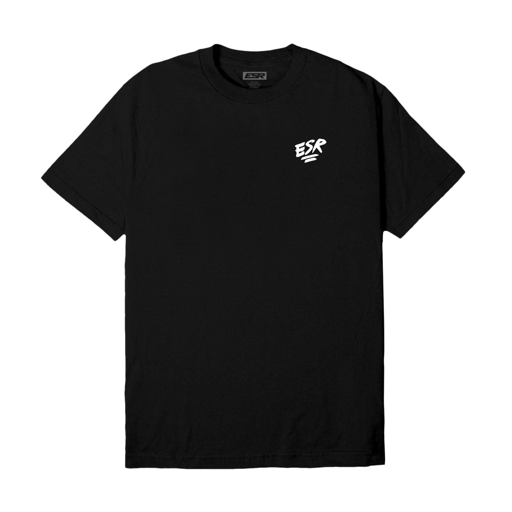 ESR WHEELS RUNNIN ON EMPTY SHORT SLEEVE TEE SHIRT - BLACK