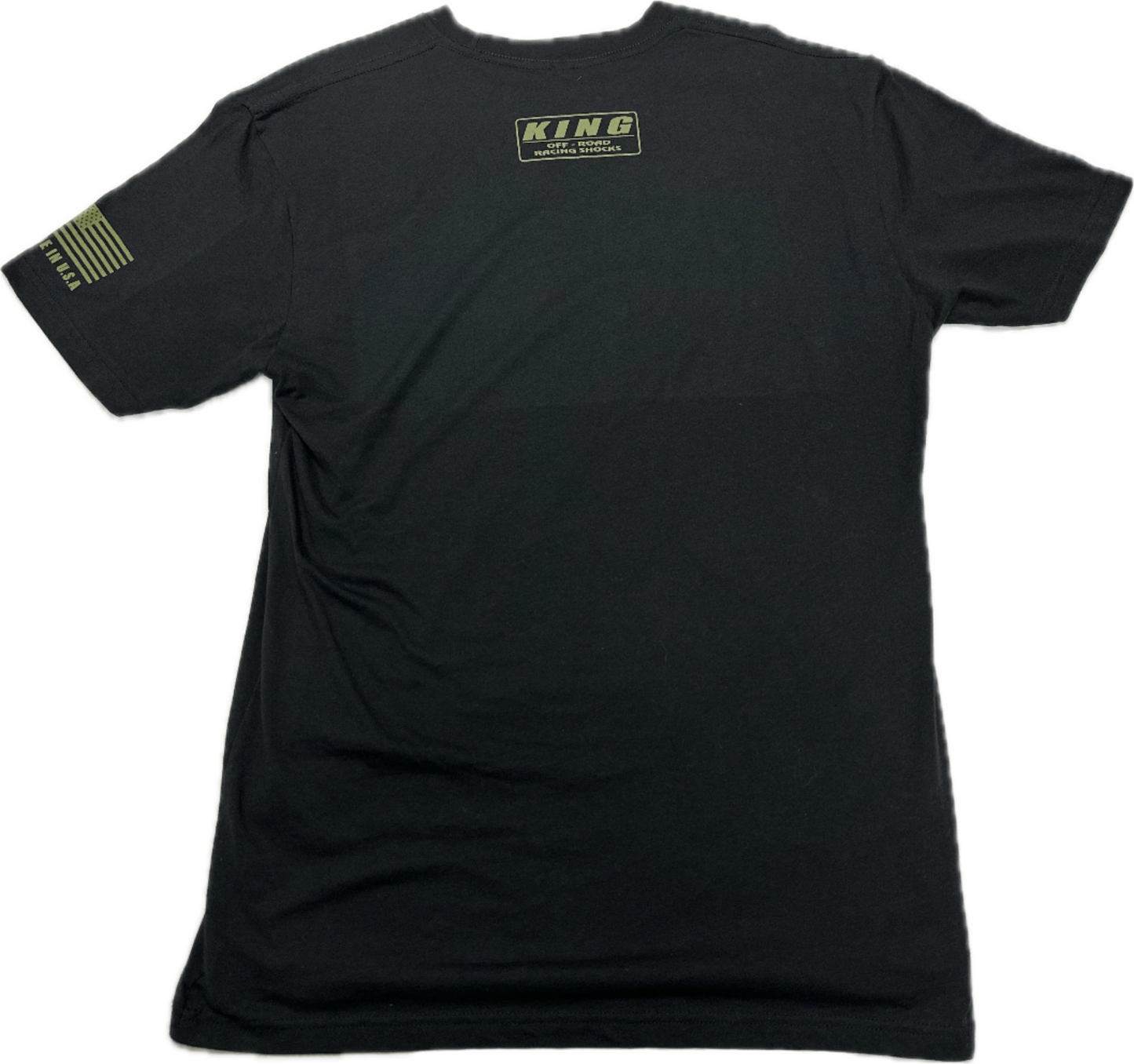 KING SHOCKS BLACK CVC CREW TEE W/ OLIVE GREEN CHEST BANNER