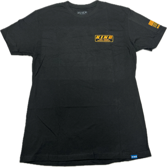 KING SHOCKS BLACK CVC CREW TEE W/ NEON ORANGE LOGO