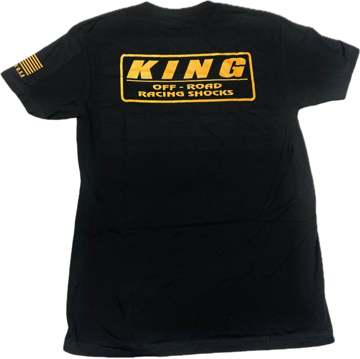 KING SHOCKS BLACK CVC CREW TEE W/ NEON ORANGE LOGO