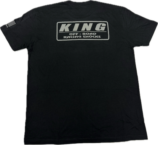 KING SHOCKS BLACK CVC CREW TEE W/ MATTE GREY LOGO