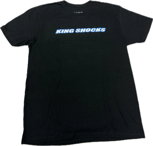 KING SHOCKS BLACK TEE W/ OUTLINE CHEST BANNER & OG LOGO BACK