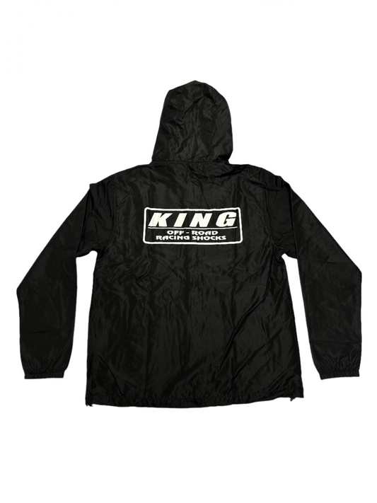 KING SHOCKS BLACK W/ WHITE LOGO LIGHTWEIGHT WINDBREAKER