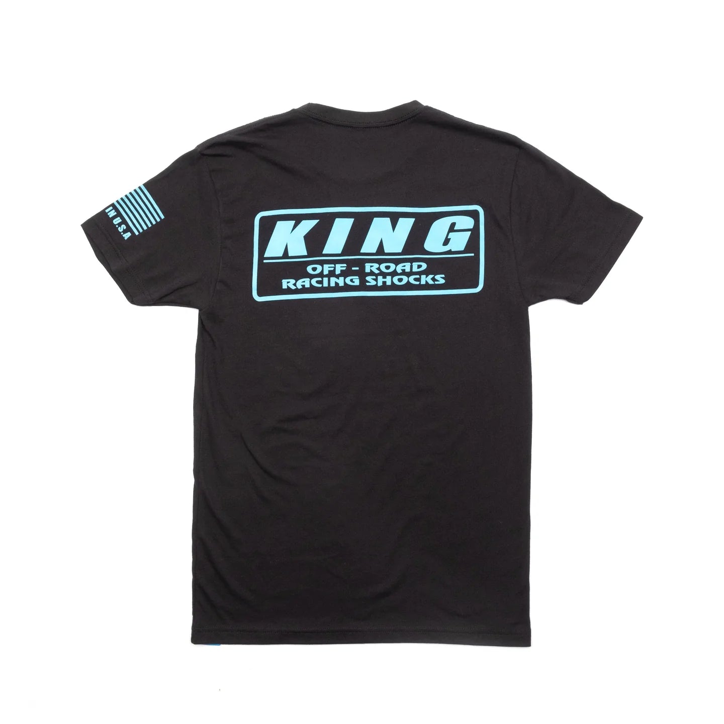 KING SHOCKS BLACK CVC CREW TEE W/NEON BLUE LOGO