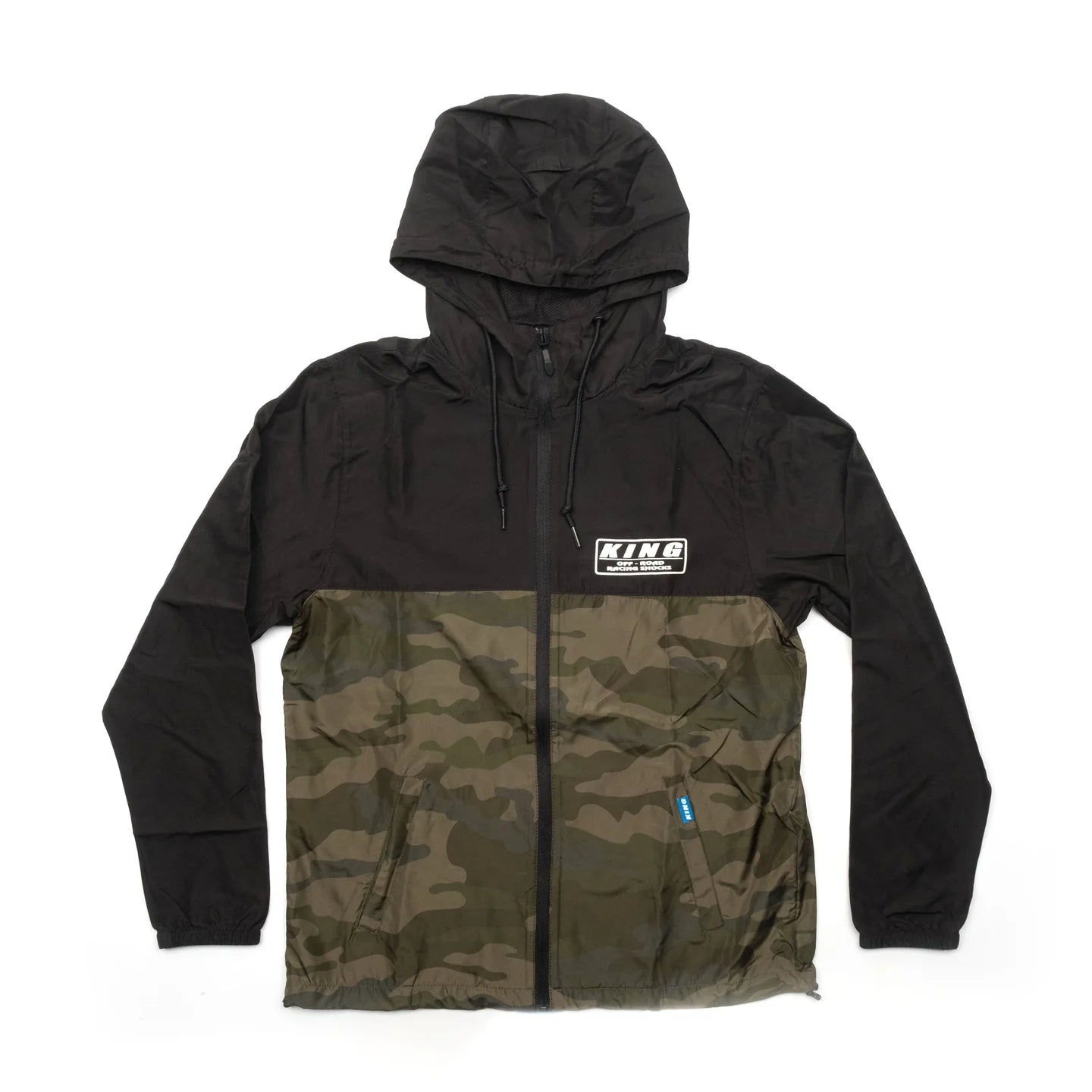 KING SHOCKS BLACK TOP / CAMO BOTTOM LIGHTWEIGHT WINDBREAKER