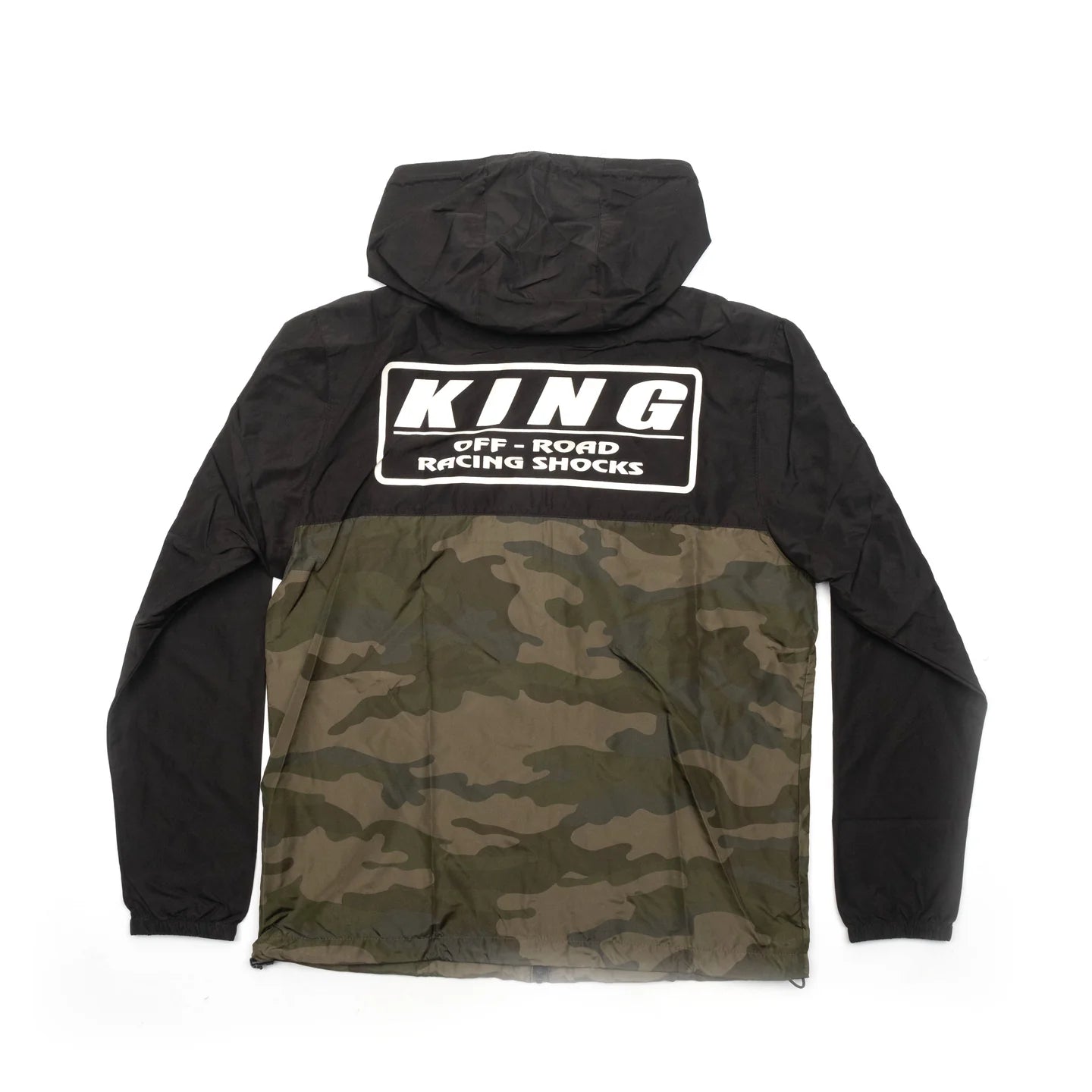 KING SHOCKS BLACK TOP / CAMO BOTTOM LIGHTWEIGHT WINDBREAKER