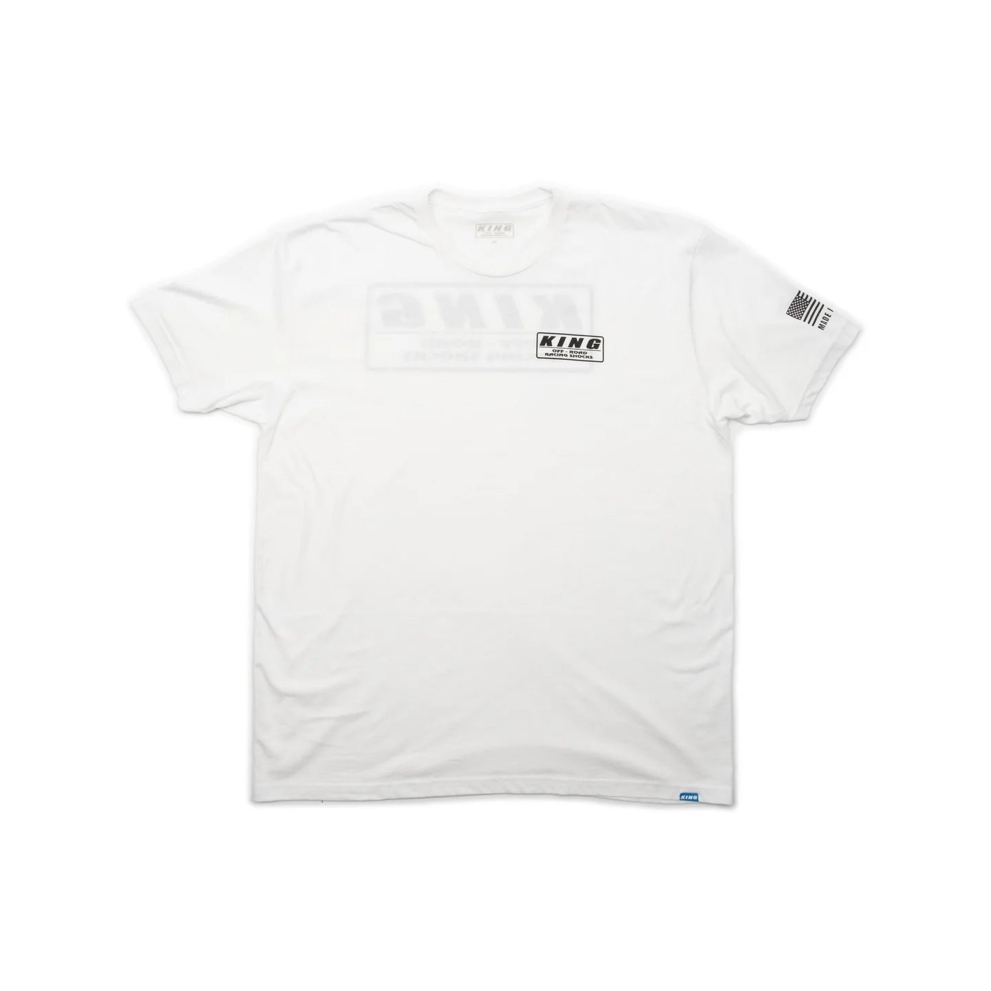 KING SHOCKS WHITE CREW TEE W/ BLACK LOGO