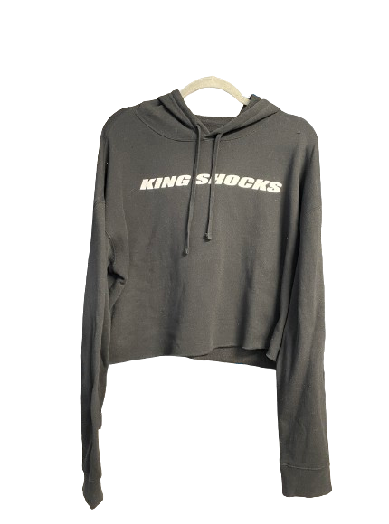 KING SHOCKS WOMAN CROP-TOP HOODIE BLACK